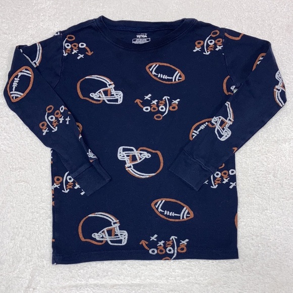 Carters navy blue snug fit cotton football pajamas size 10 boys - Picture 2 of 12